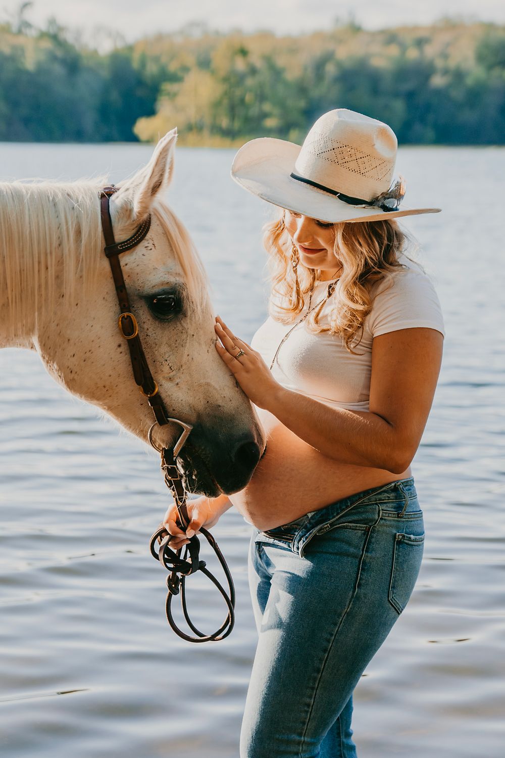 maternity, cowboy, lake, documentary, West Michigan, horses, western