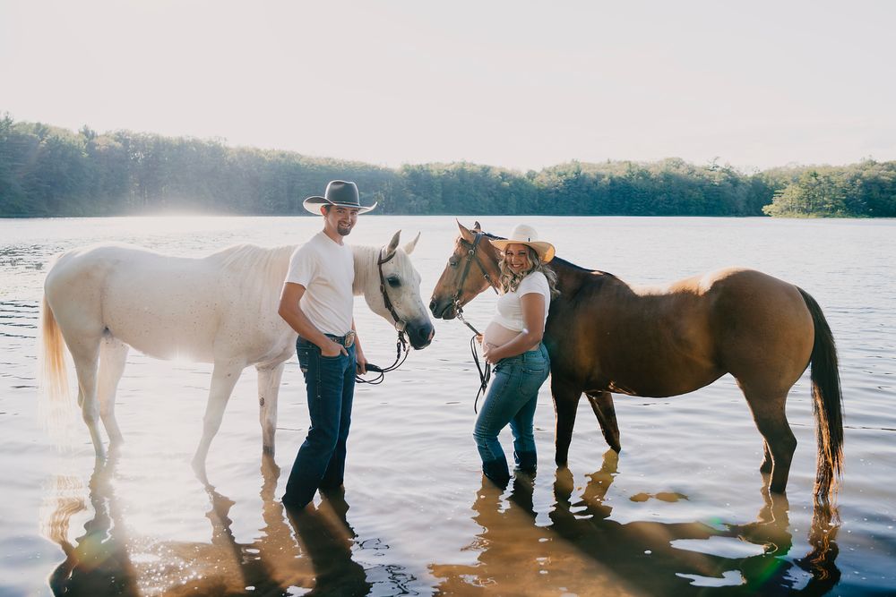 maternity, cowboy, lake, documentary, West Michigan, horses, western