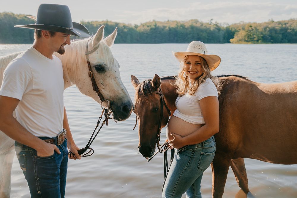 maternity, cowboy, lake, documentary, West Michigan, horses, western
