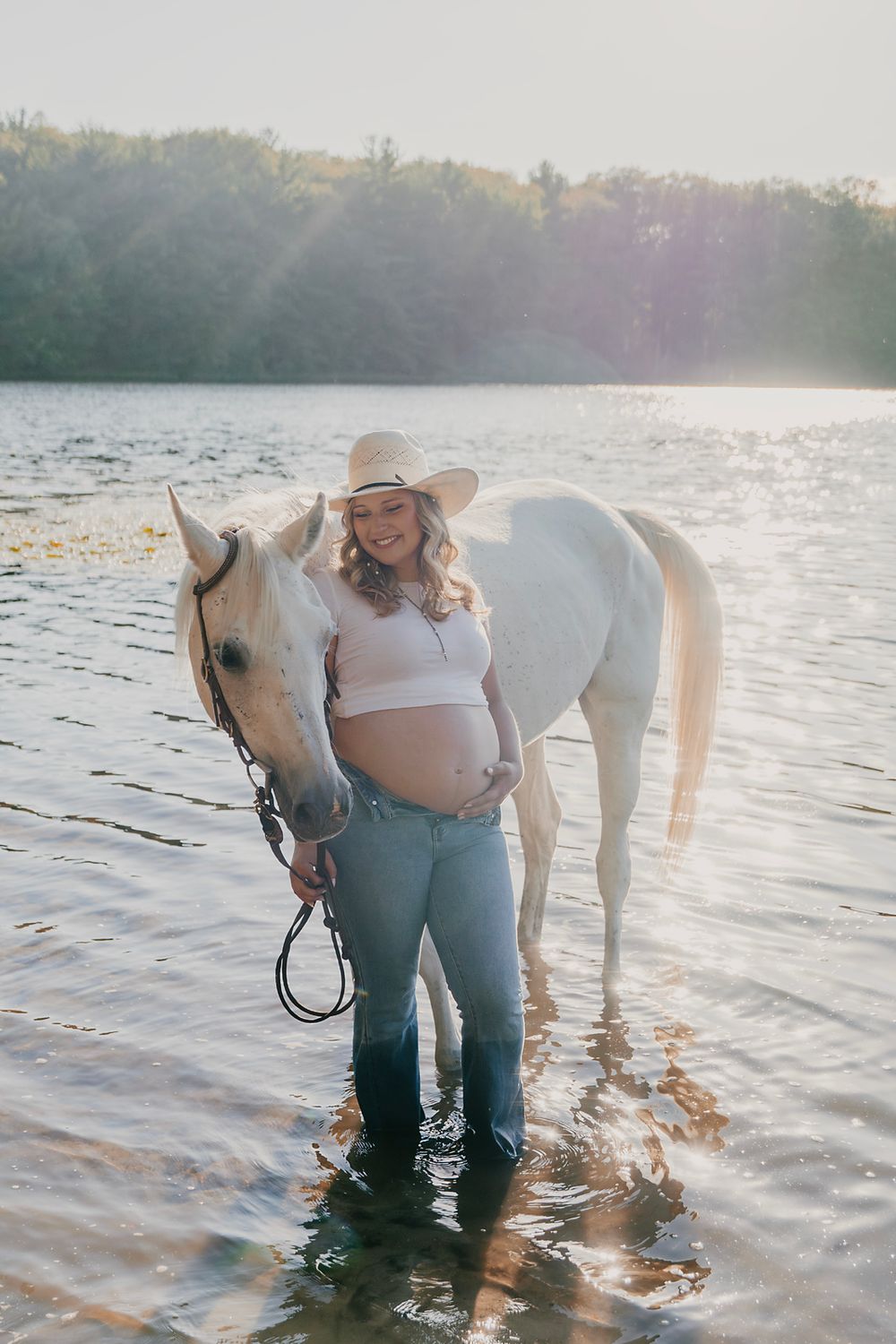 maternity, cowboy, lake, documentary, West Michigan, horses, western