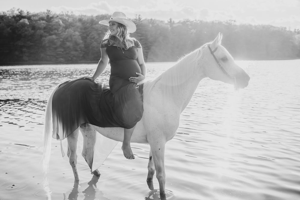 maternity, cowboy, lake, documentary, West Michigan, horses