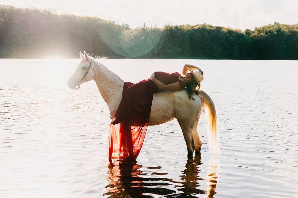 maternity, cowboy, lake, documentary, West Michigan, horses