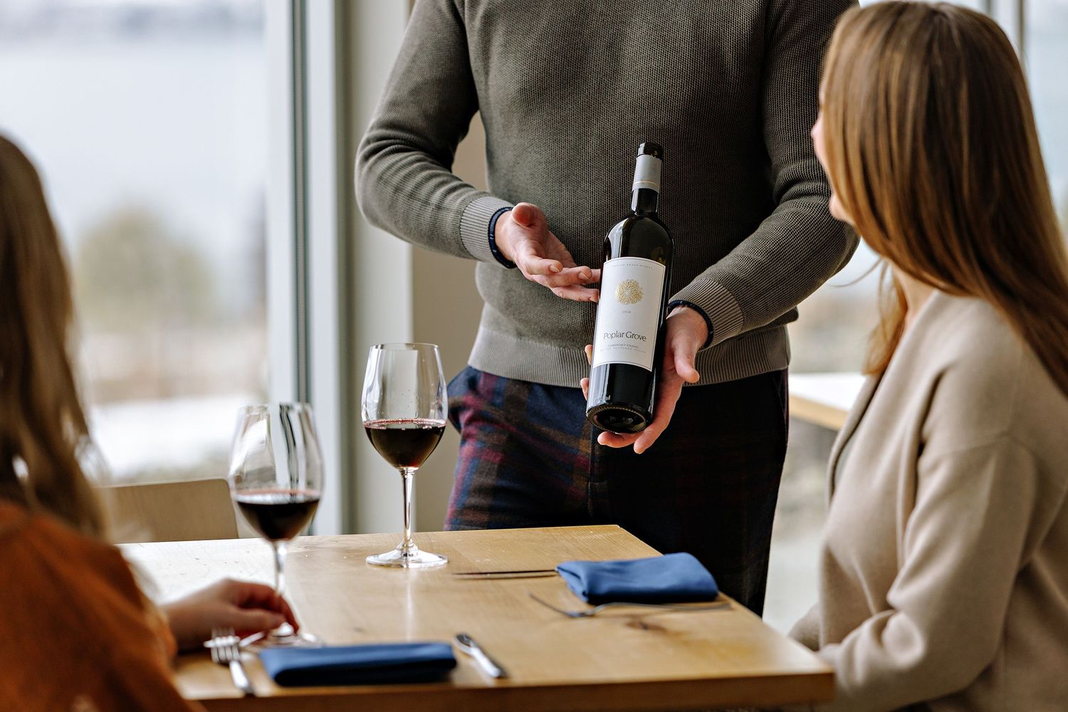 table service at winery