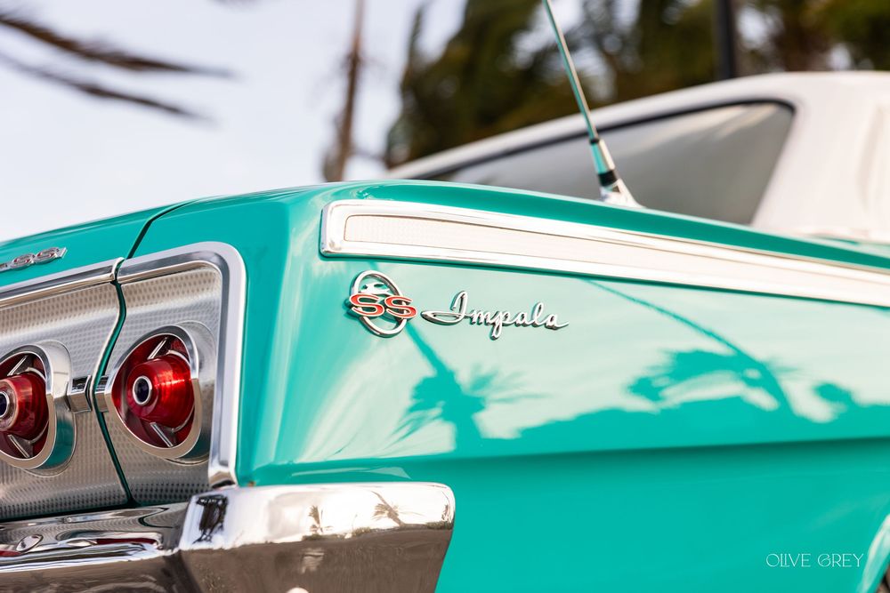 Classic blue 1962 Chevy Impala Sarasota Car Photographer Artwork for Office Automotive  Car Wall Art Sports Car Photography Lakewood Ranch