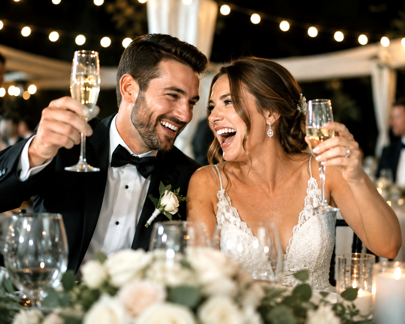 Wedding toast.  Wedding celebrations