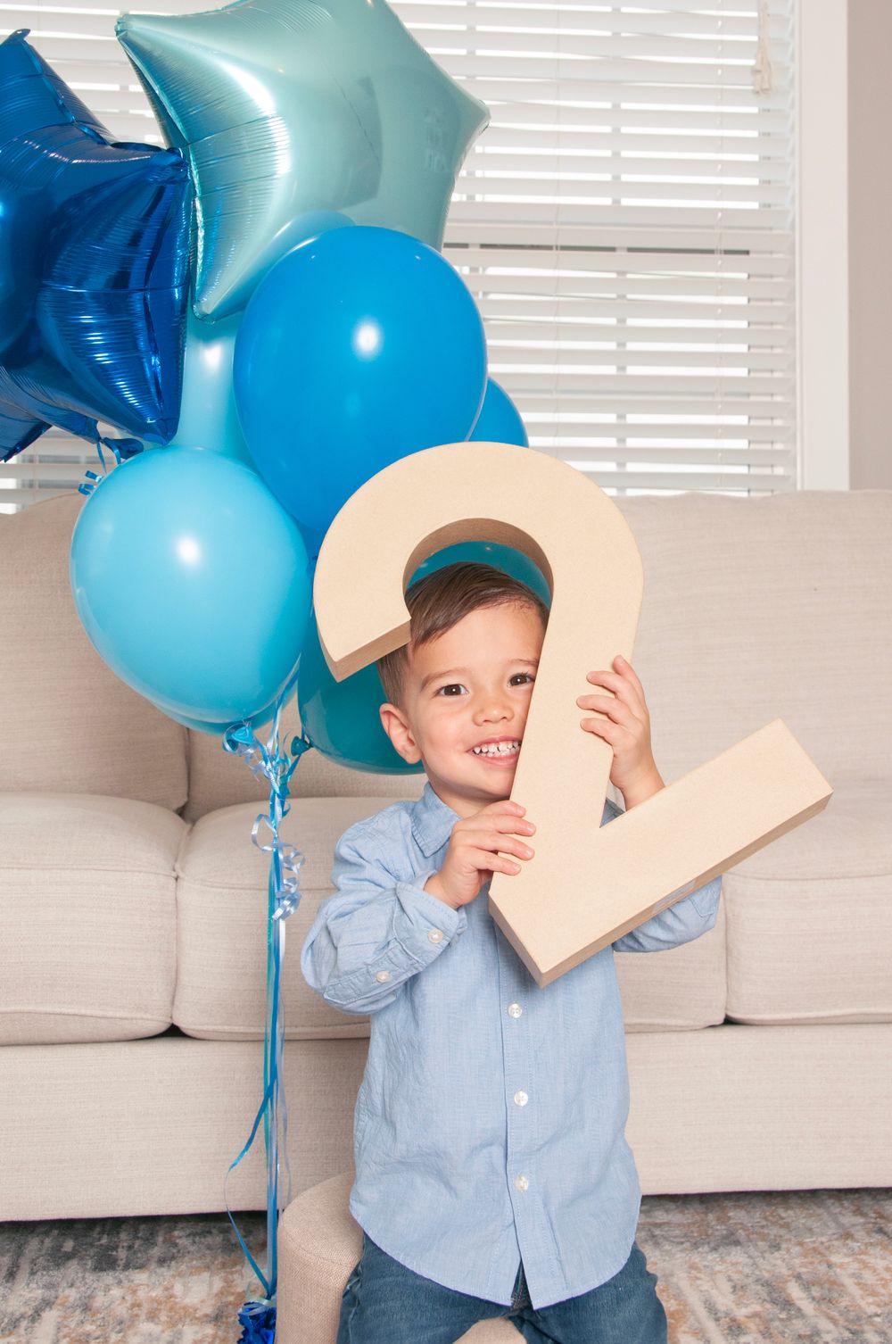 birthday photo of two year old boy