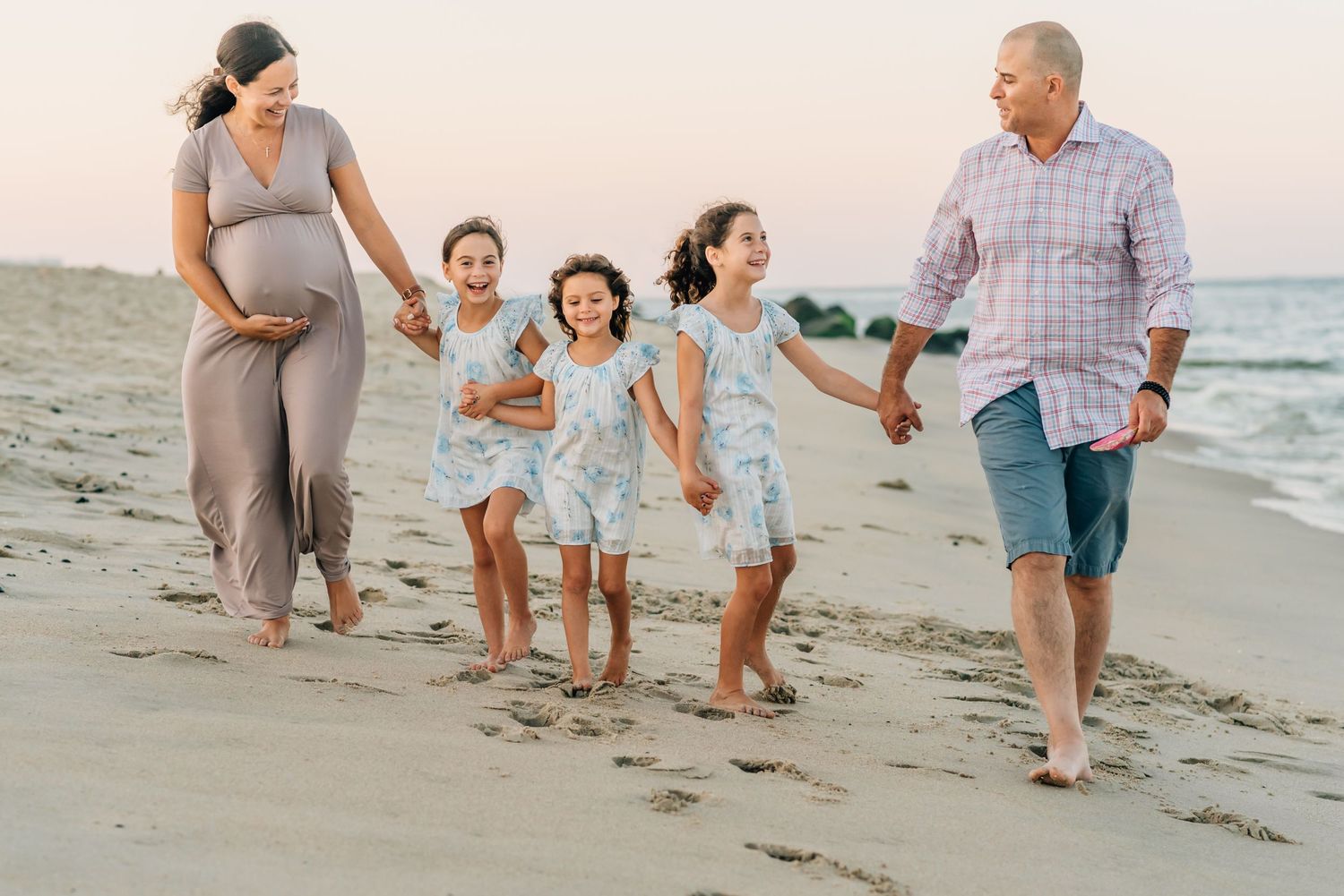Fun family photography session in at Monmouth Beach at the Jersey Shore.