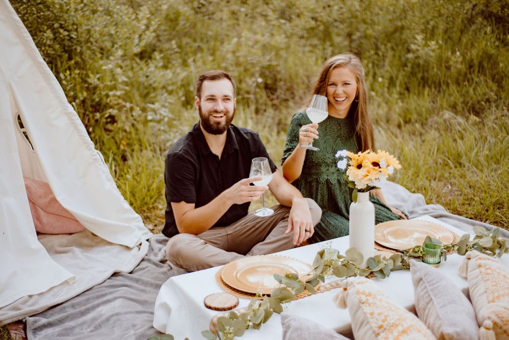 Boho Couple Photos with Wandering Picnics in Jacksonville FL Wedding
