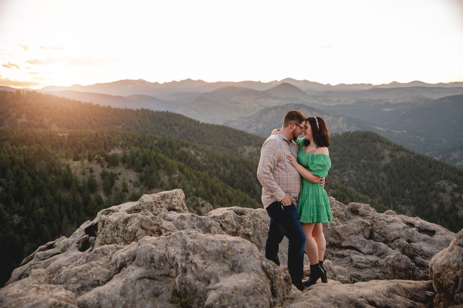 Couple during sunset at Lost Gulch in Boulder, CO
