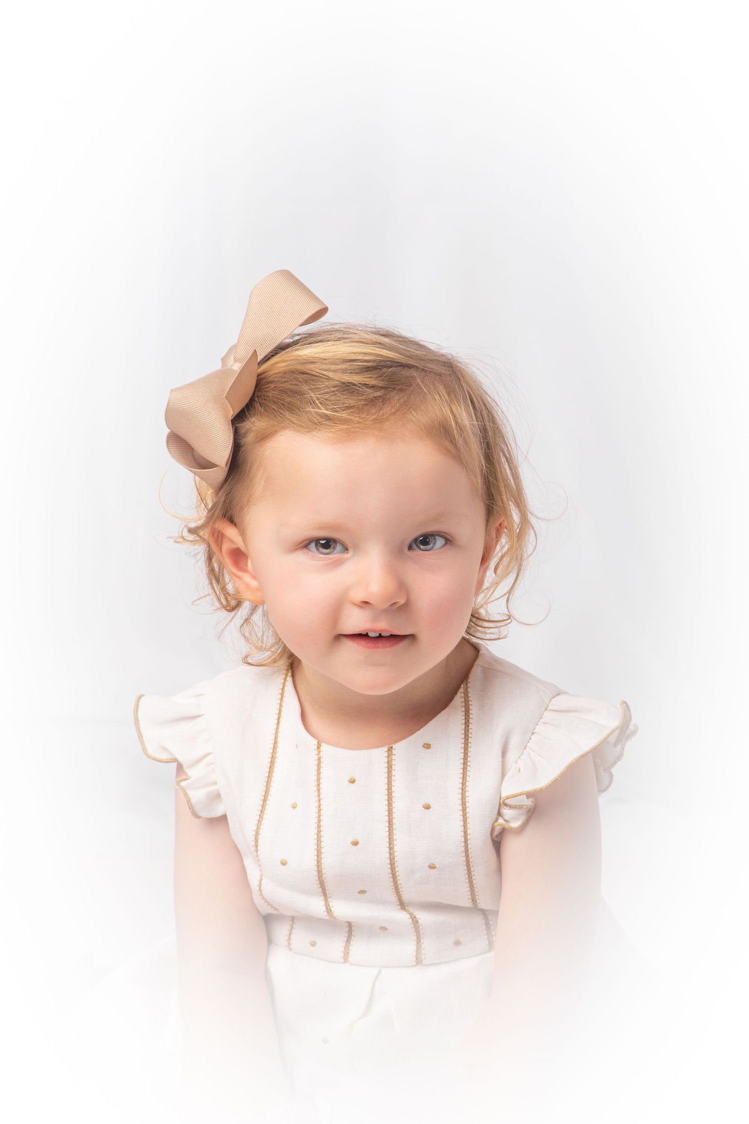 Blond girl in heirloom children's portrait