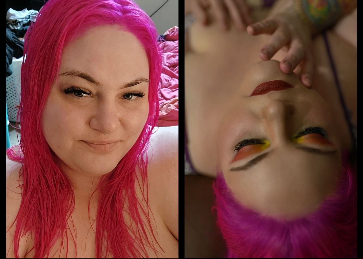 A Before and After image showcasing the Transformation taken place during a session with Milwaukee's Boudoir Photographer Florentina Marie.