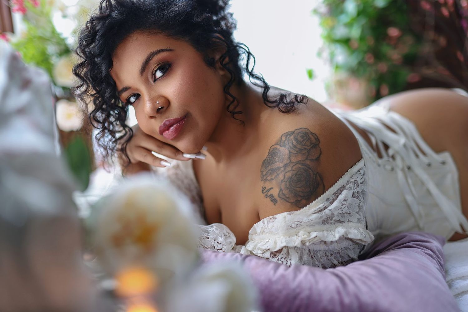 Regency boudoir session at a private studio in Dayton Ohio