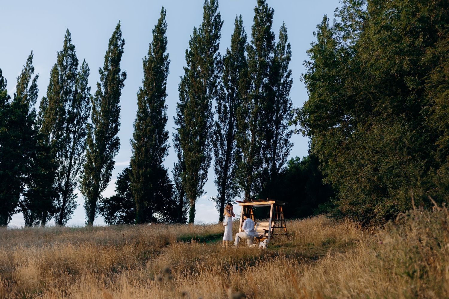 Foxhill Manor proposal photographer capturing a sunset proposal in the Cotswolds.
