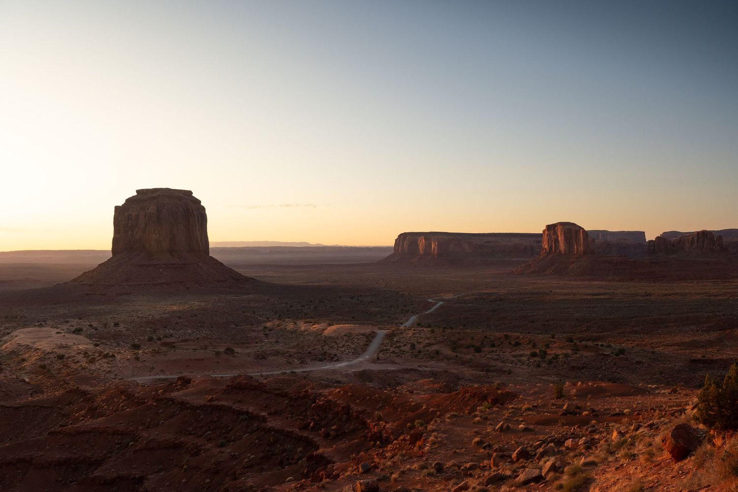 Sunrise at Monument Valley, Utah.