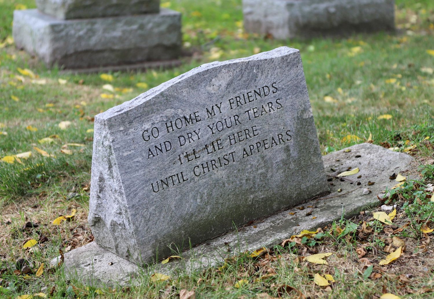 backs of gravestones