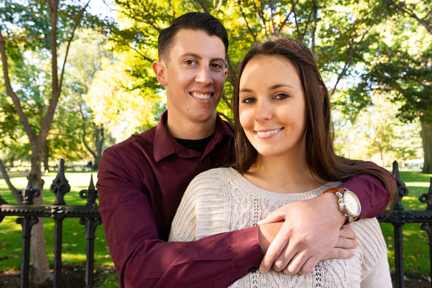 Engagement portraits at the Boston Common with Leah Ramuglia photography