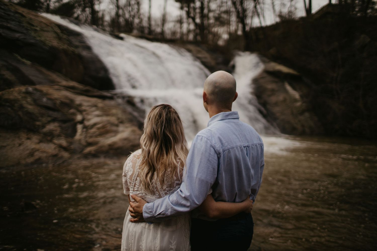 NC engagement photographer Valdese photographer waterfall adventure engagement north carolina elopement adventure photos