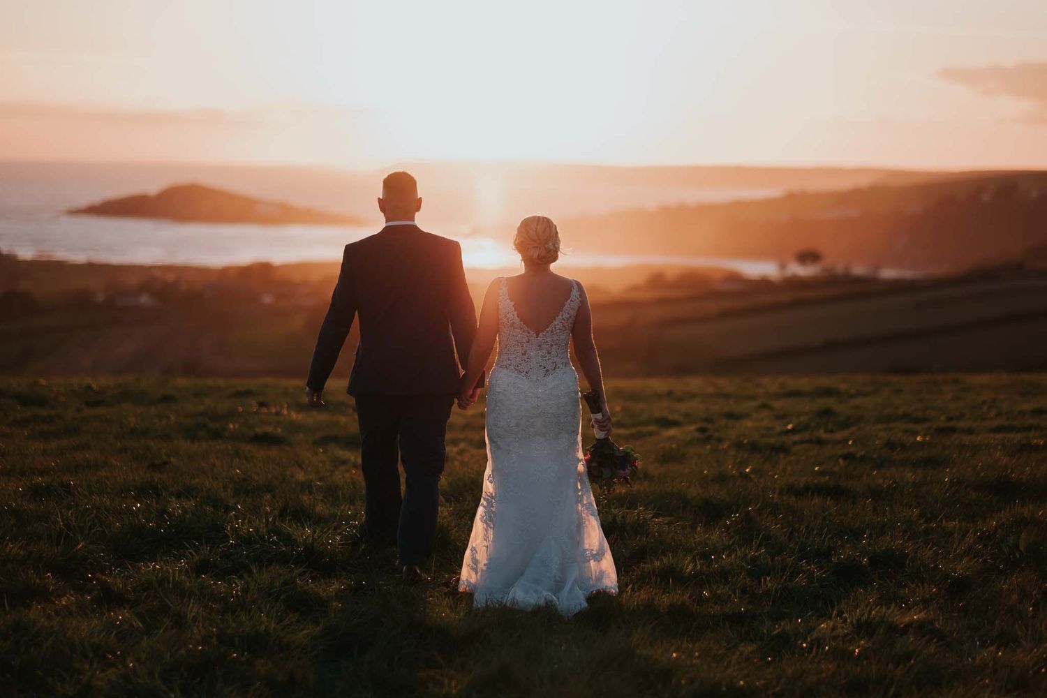Devon wedding sunset
