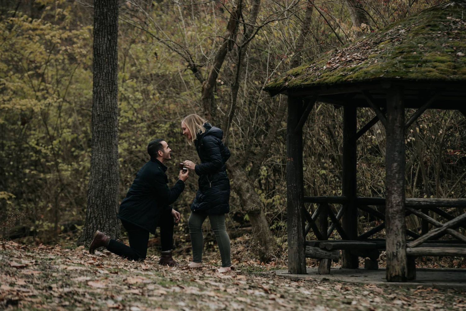 Man-proposing-to-girlfriend-at-side-cut-park-toledo