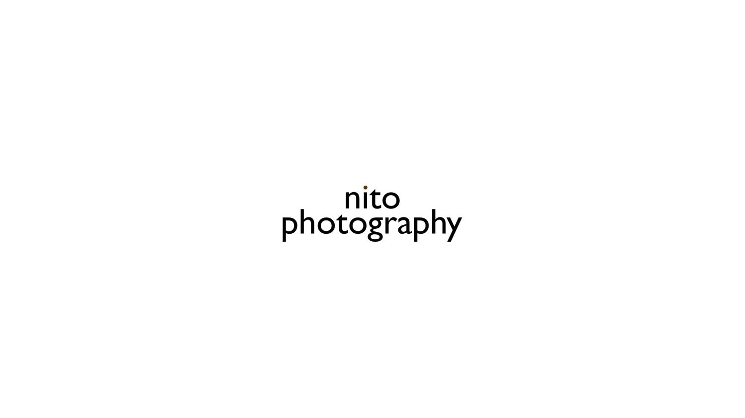 Simple black text logo reading 'nito photography' on white background.