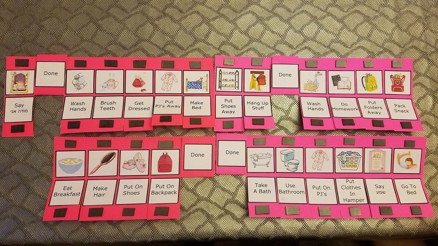 Kids Visual Routine Charts, morning, after school and Night time