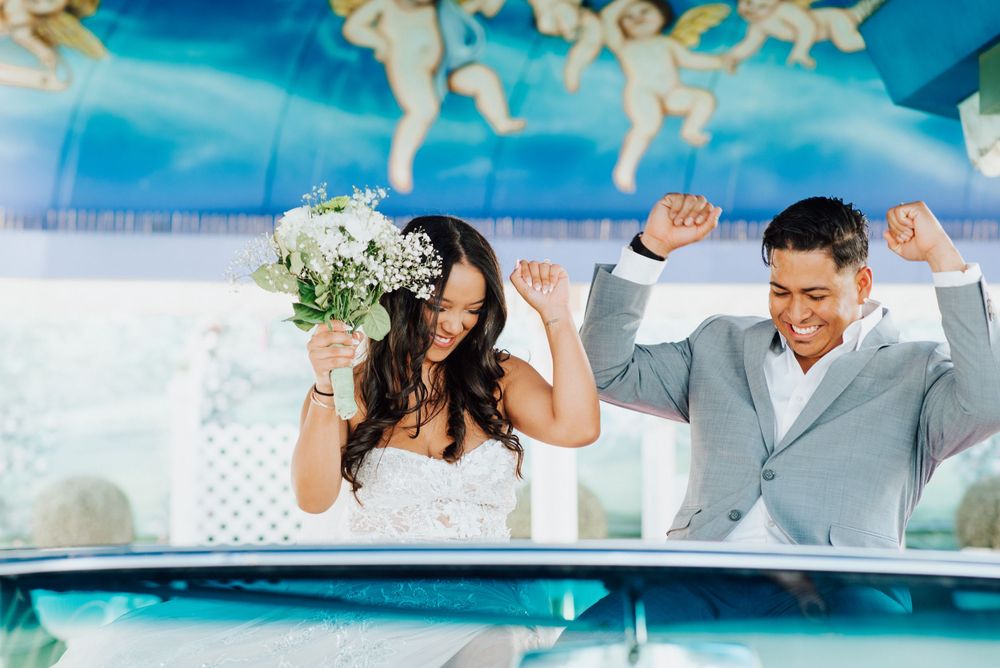 Pink Cadillac Las Vegas Elopement at Little White Chapel and Las Vegas
