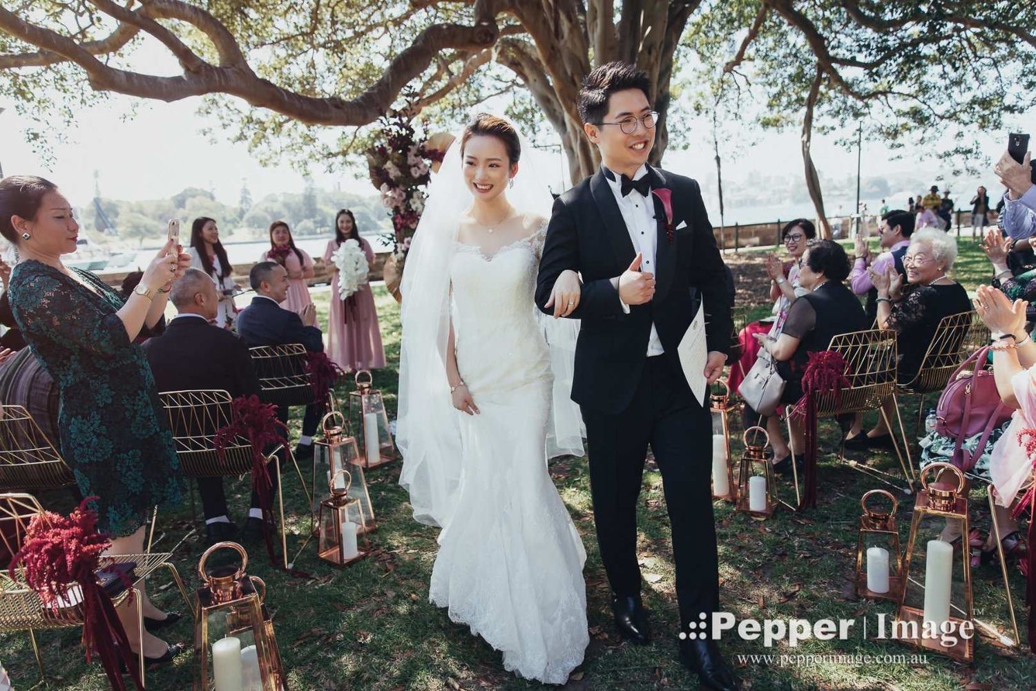 Wedding Ceremony Walk out at Royal Botanic Garden Sydney