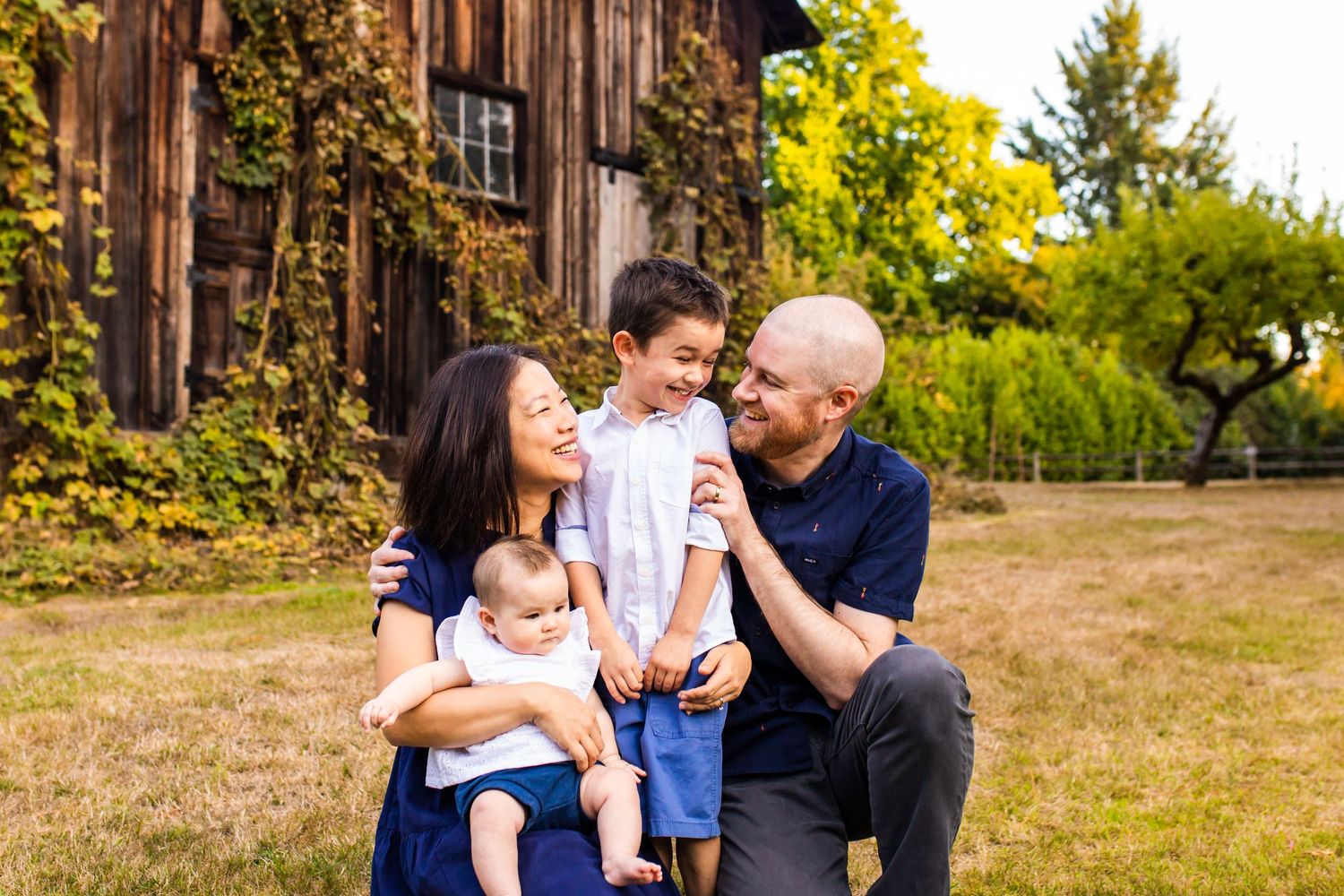 Family embraces at McAuliffe Park in Kirkland
