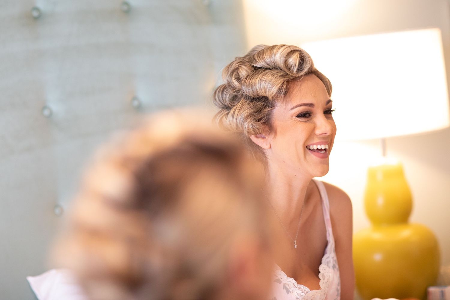 Bride getting ready the morning of her wedding