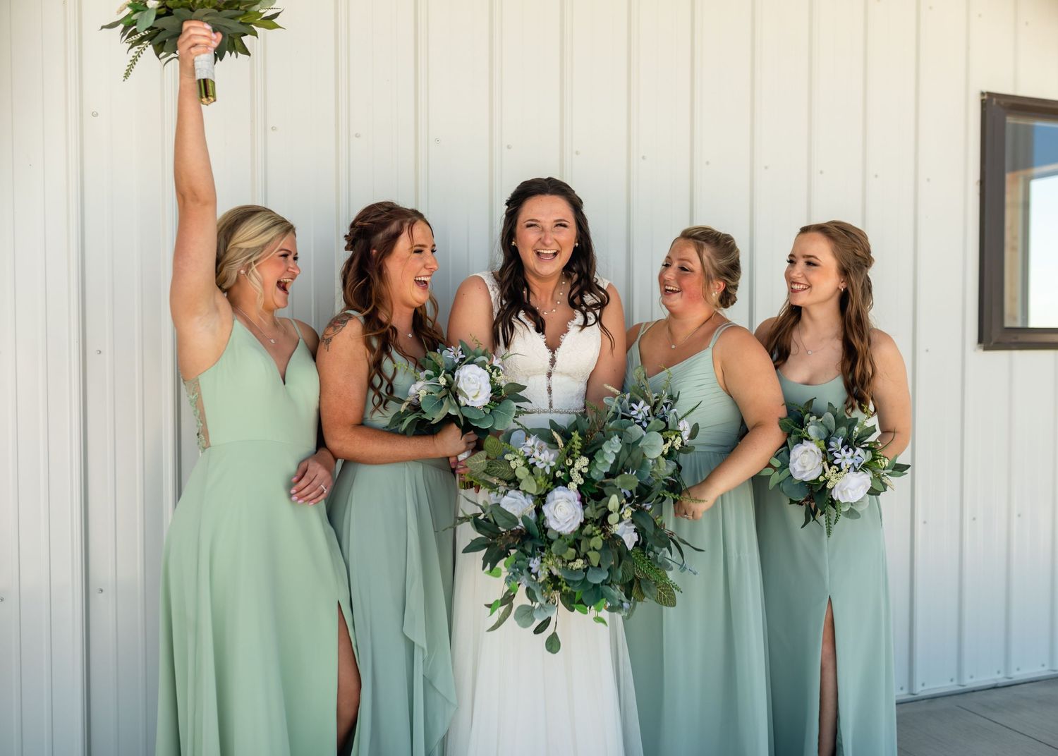 BrightSide Photography - Bridal Party at Wishing Hills Barn Wedding Venue in Missouri Valley IA
