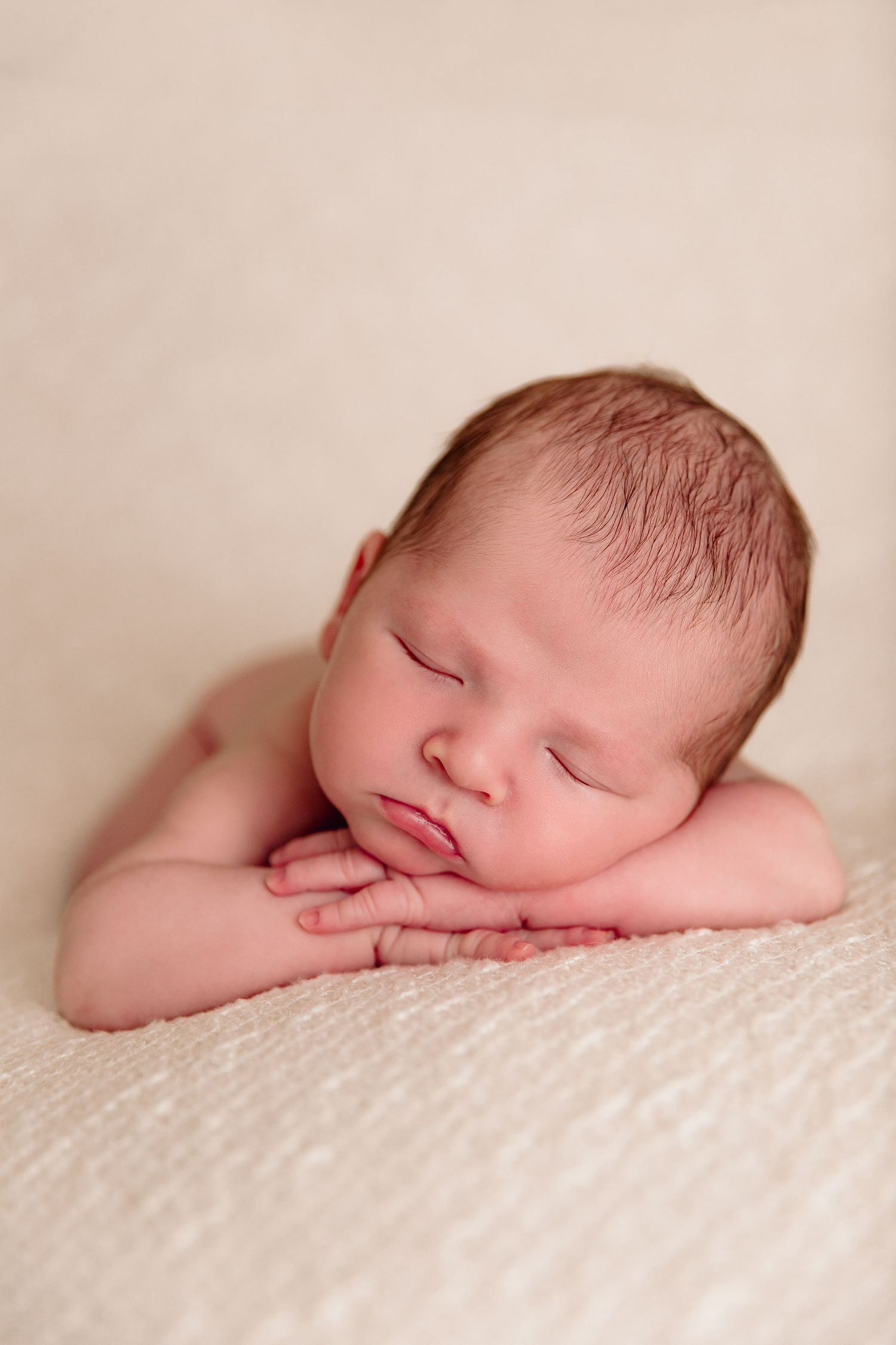 Independence Missouri newborn photographer studio style portrait of baby boy