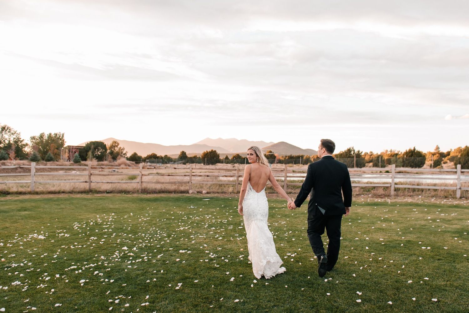 Scenic outdoor wedding venue with mountain views and natural landscape.
