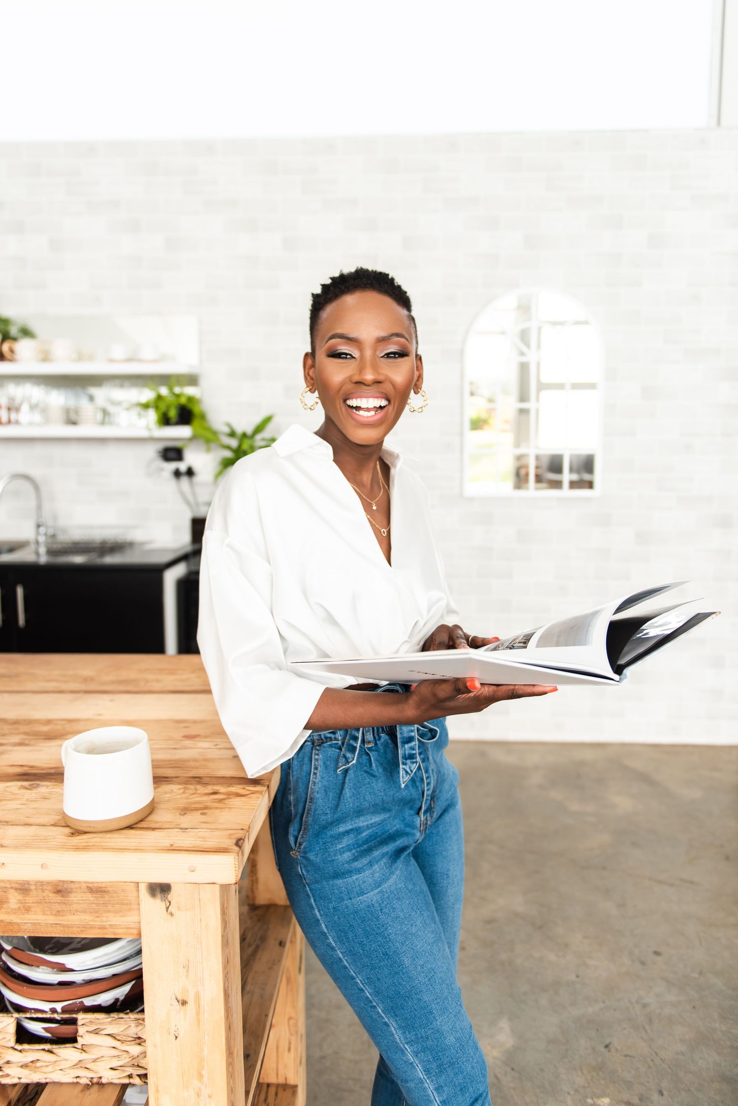 interior designer posing during brand photoshoot