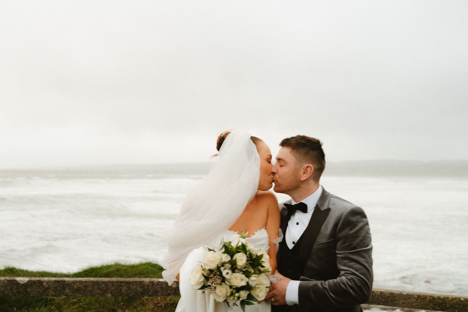 Caoilinn and Mikey together on their wedding day at the Falls Hotel.