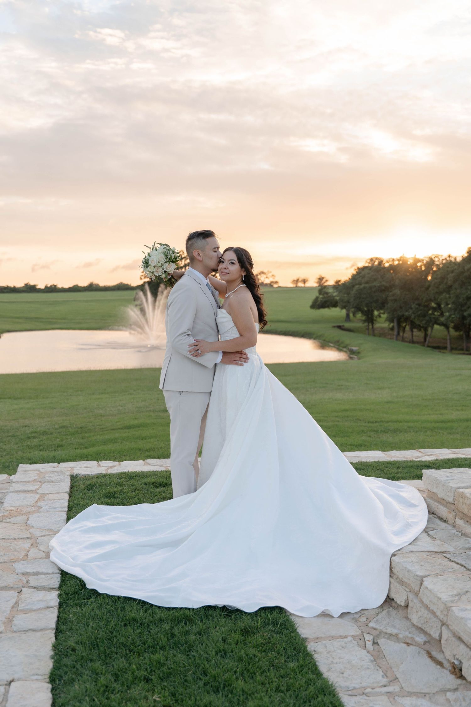 Luxury Dallas Fort Worth wedding couple sharing a personalized moment during their ceremony