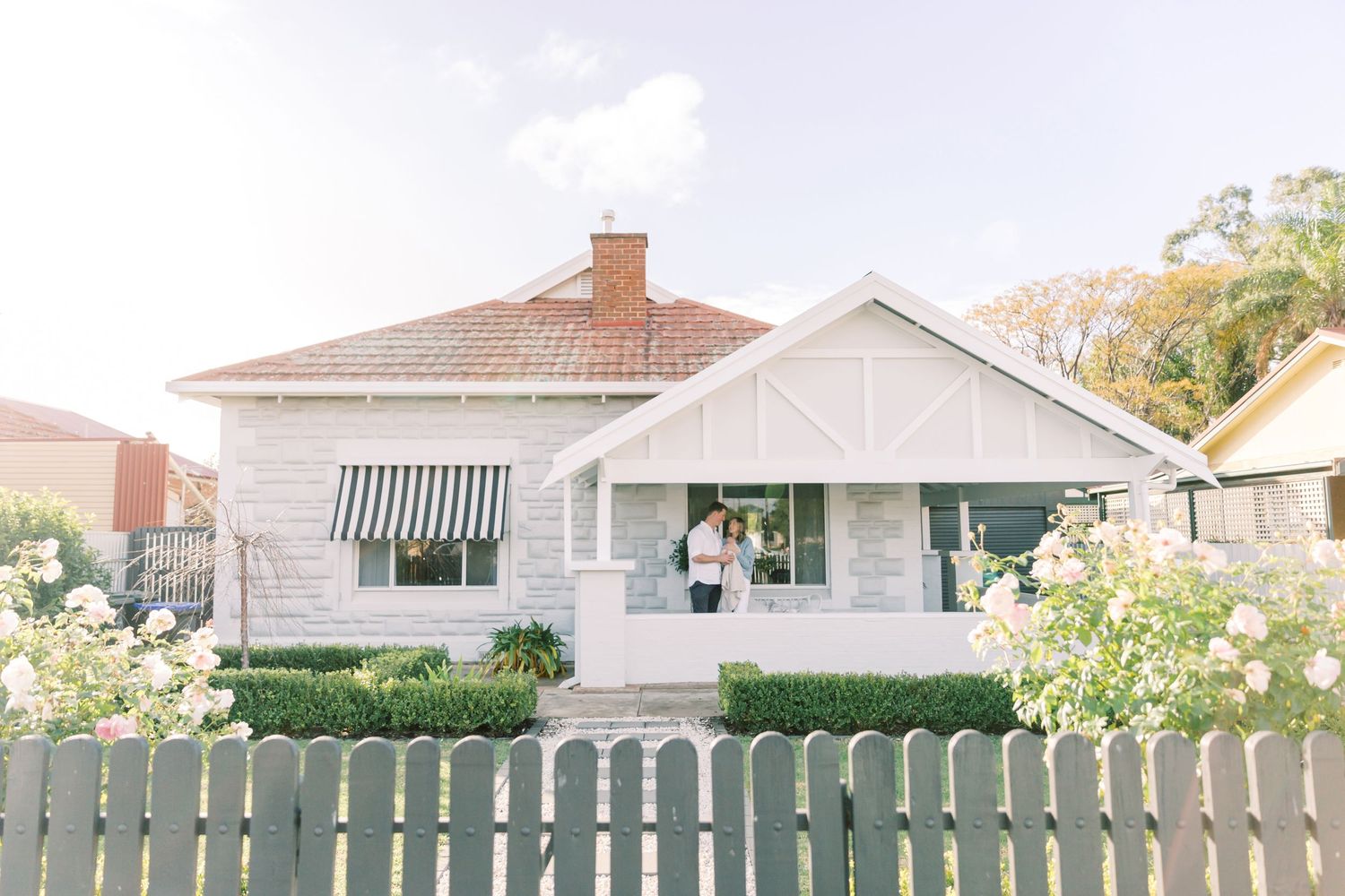 A young family having newborn photos with their son in Adelaide South Australia.