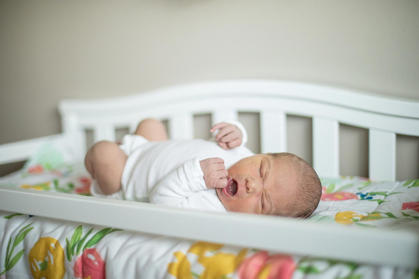 newborn photo of baby laying on changing table in nursery near ellensburg, cle elum and selah