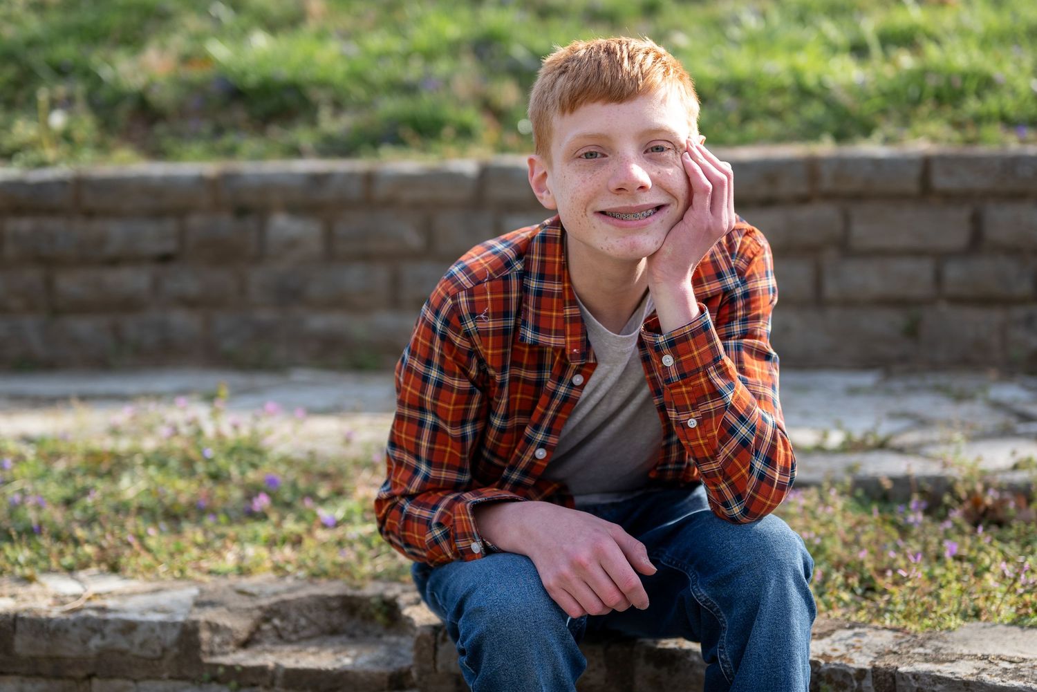 Eighth grade graduation photos at Sylvan Springs Skate Park