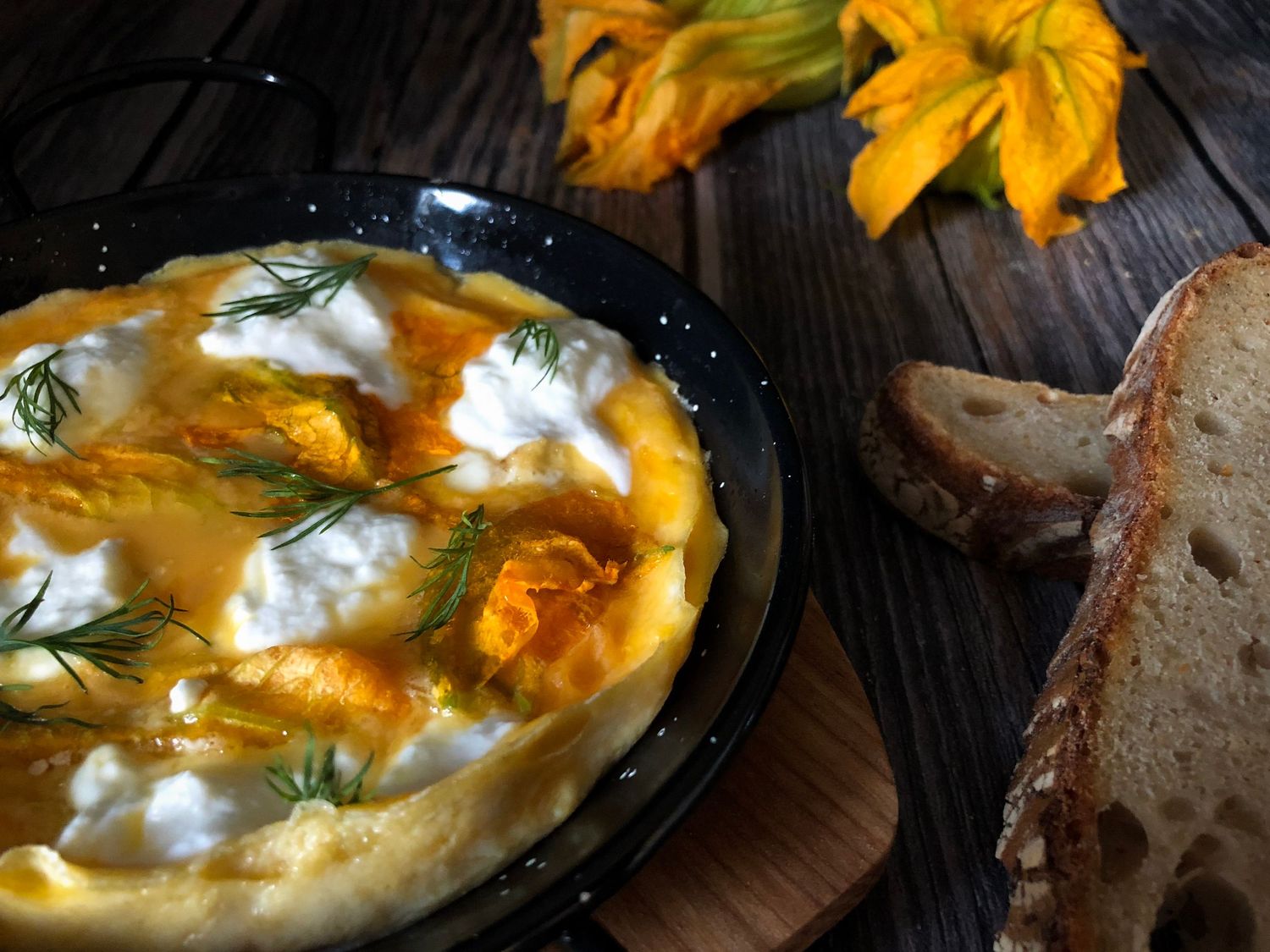 Courgette Flower Omelette Recipe - Photo by © Reka Csulak