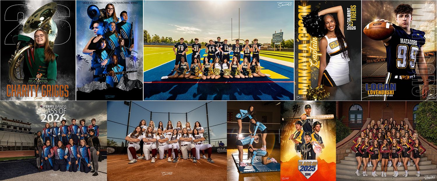phoenix team pictures best sports photography photos near me arizona photographer Anjeanette high school group photos banners seniors