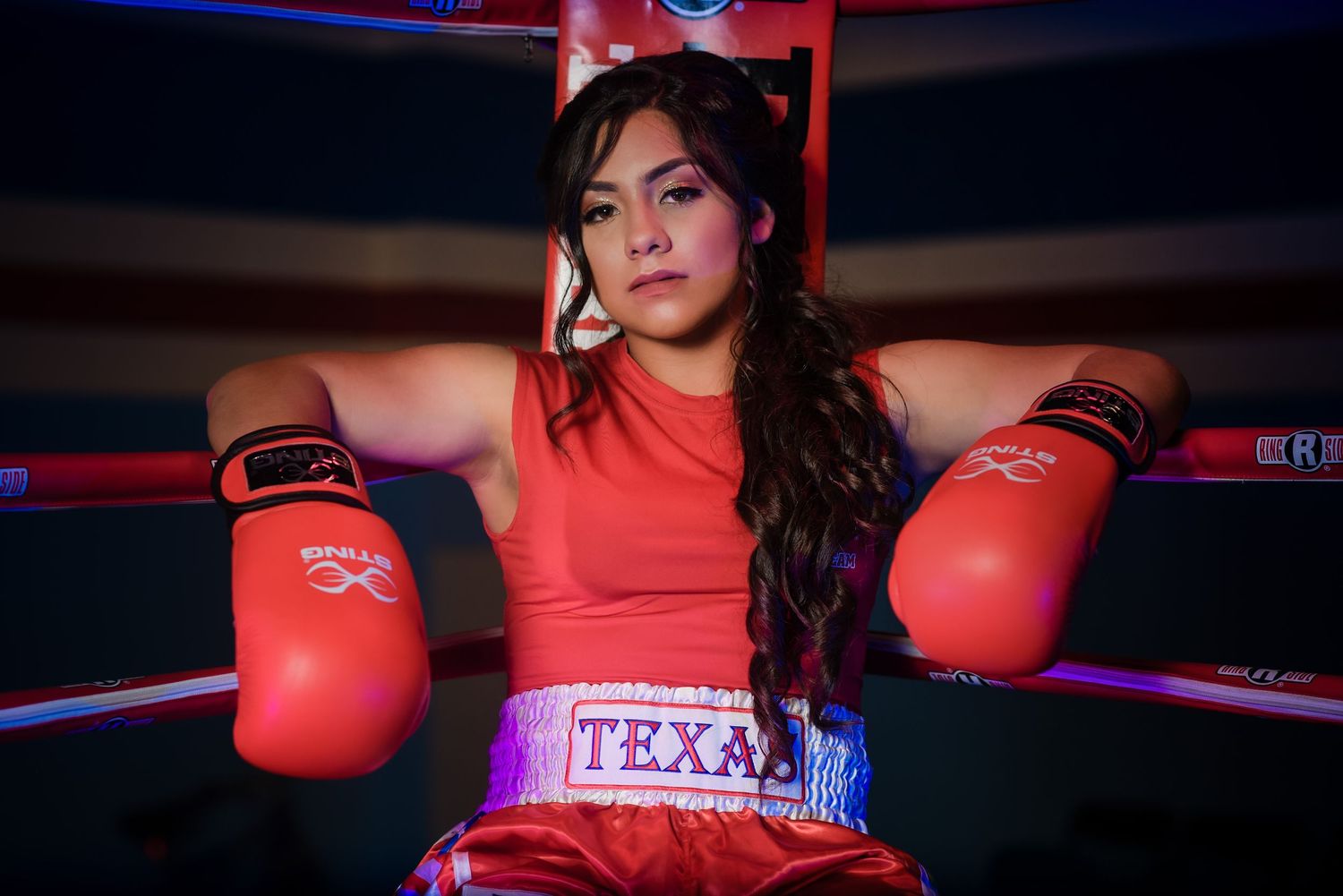 Quinceañera Boxer Shines in the Boxing Ring Photoshoot