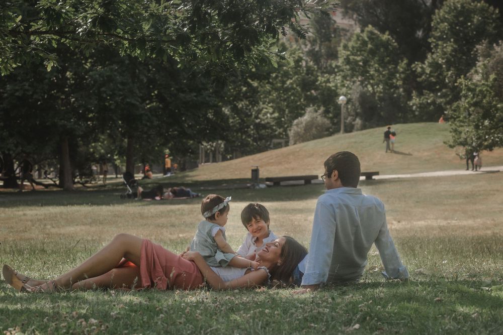 Família num parque