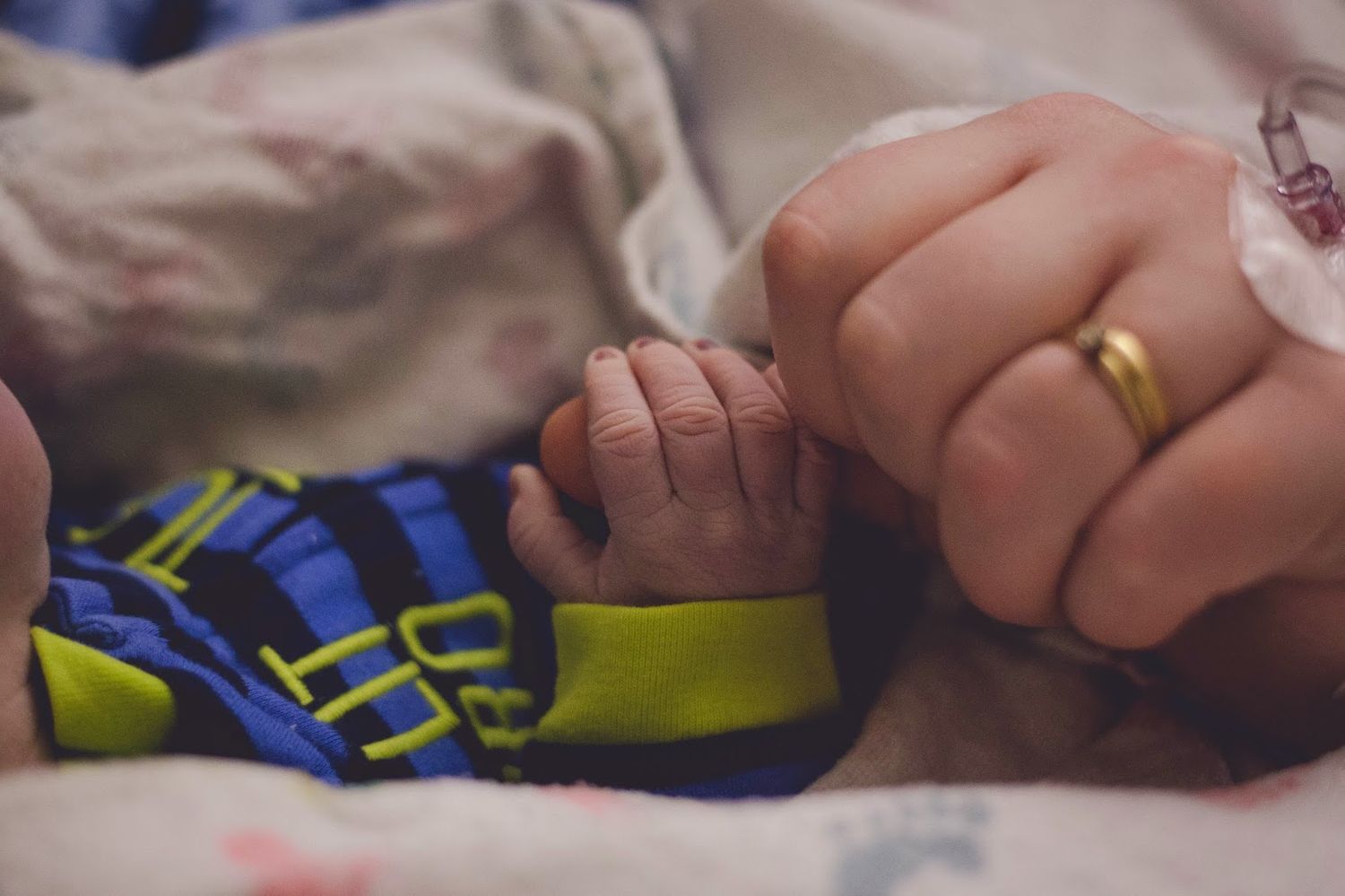 My son Amos' hand held by my thumb just after he was stillborn at Mercy Medical Center in Sioux City, IA.