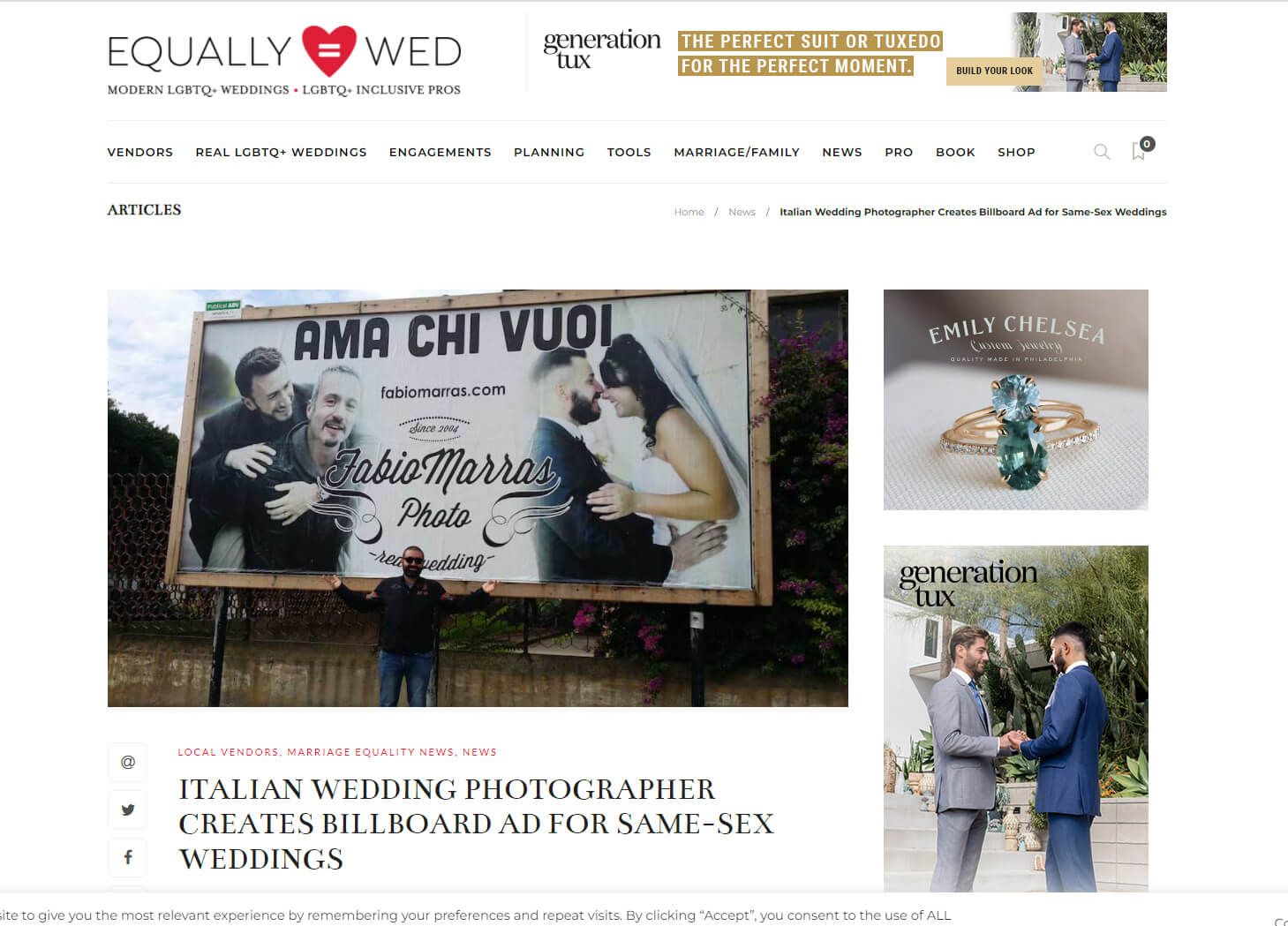 Großformatiges Plakat der Kampagne „Ama chi vuoi“ für die Freiheit der Liebe und Gleichberechtigung