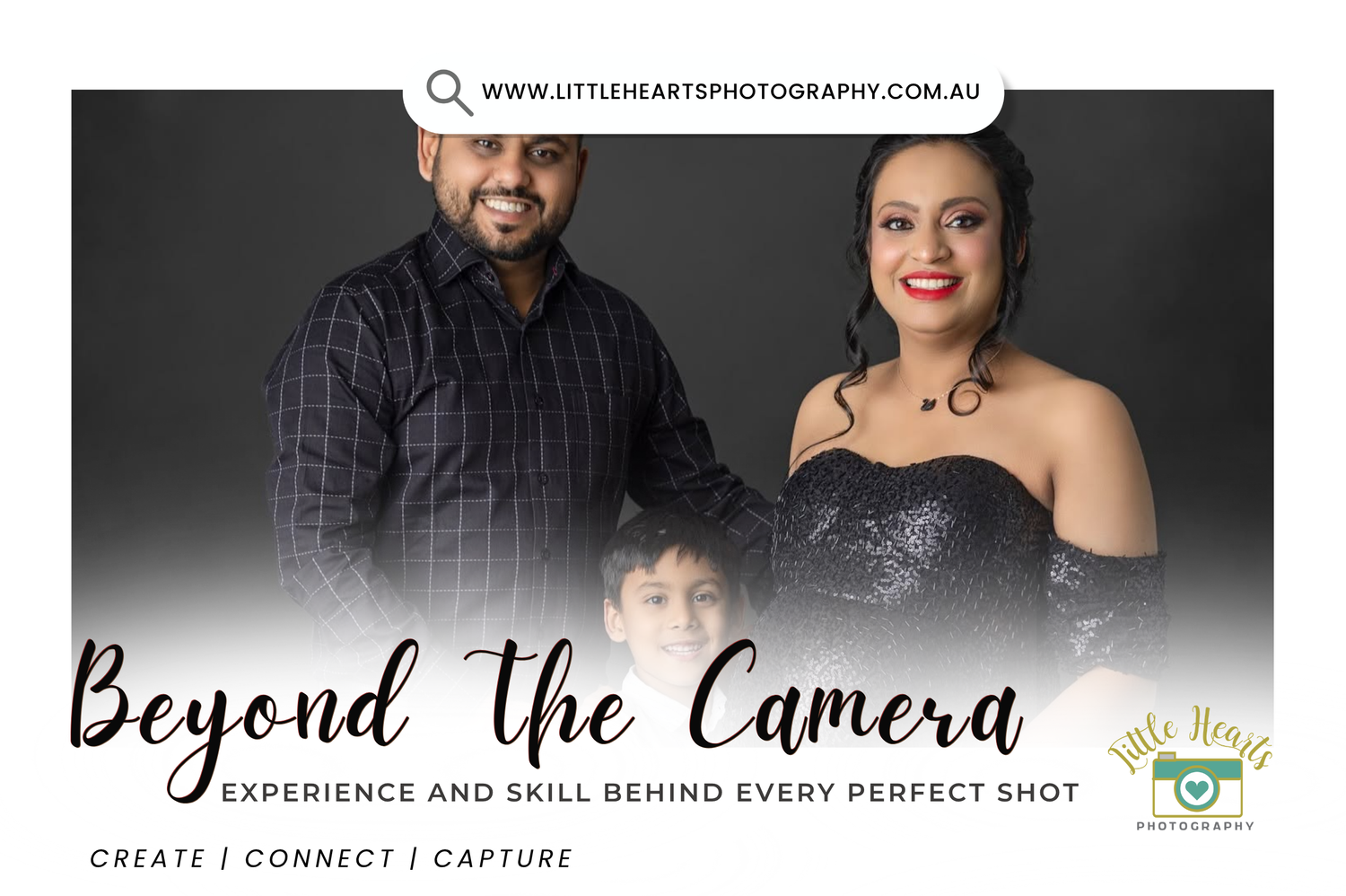 Vintage-style photography banner showing camera logo and film strip for creative seasonal photoshoots in Sydney.