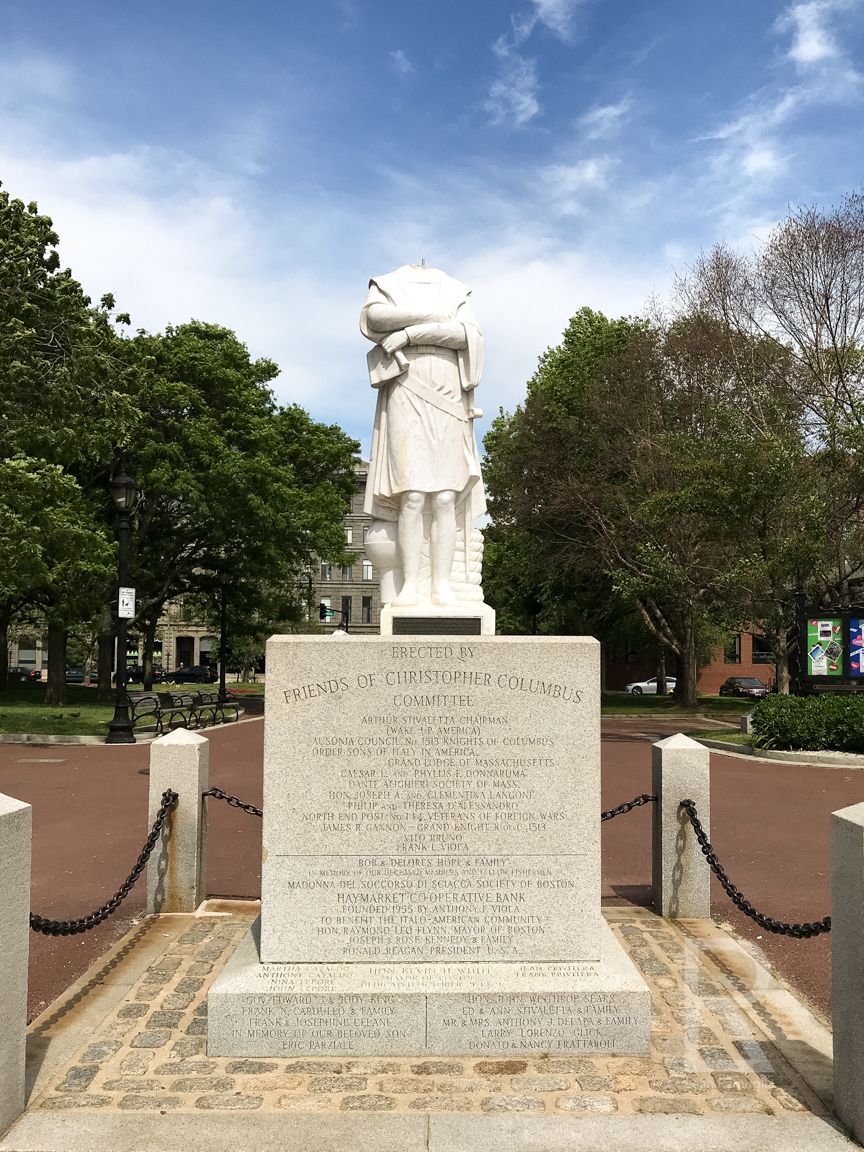 Christopher Columbus Statue in Boston's North End is beheaded