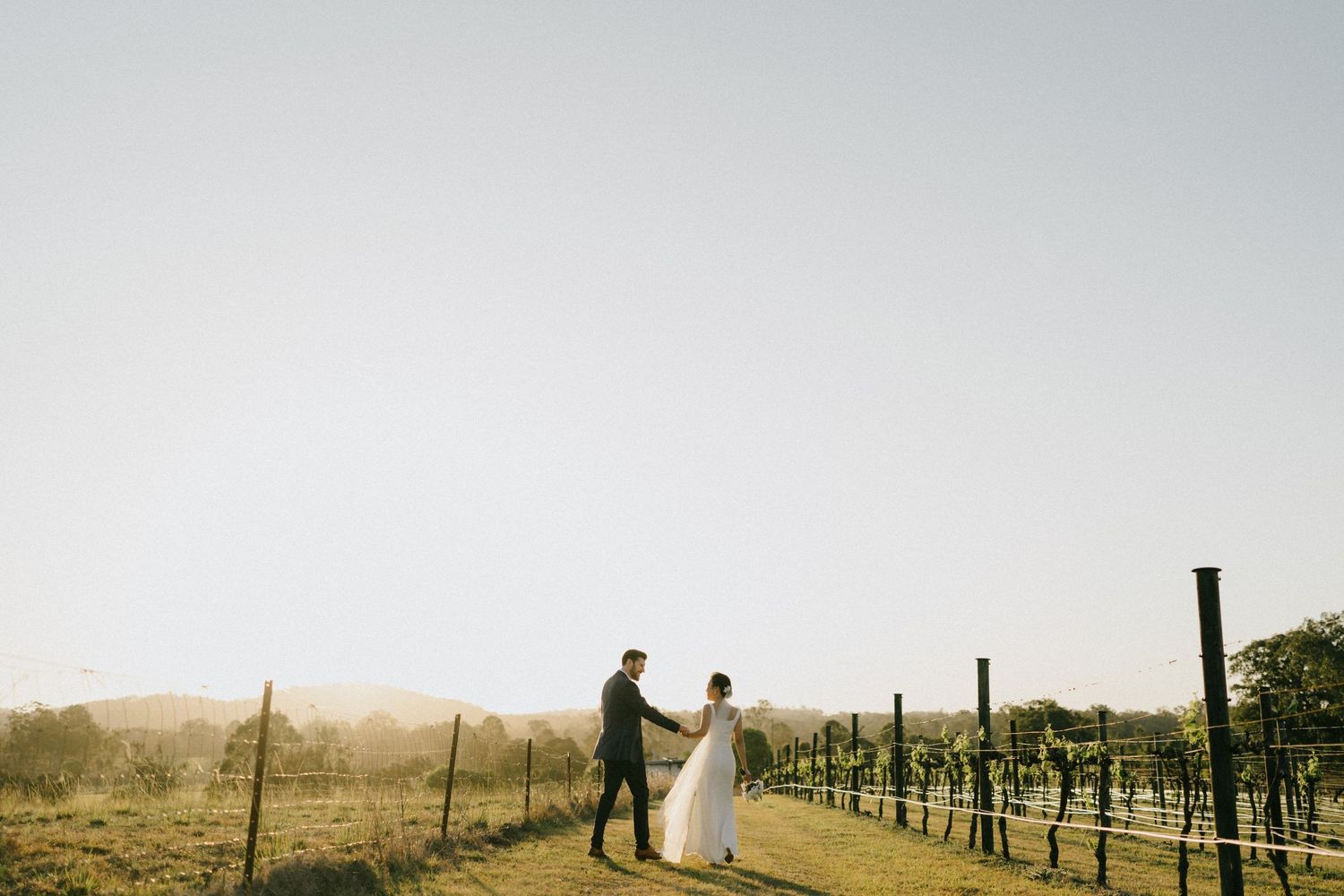 Wedding at the vineyards at Albert River Wines, in scenic views in the Gold Coast hinterland