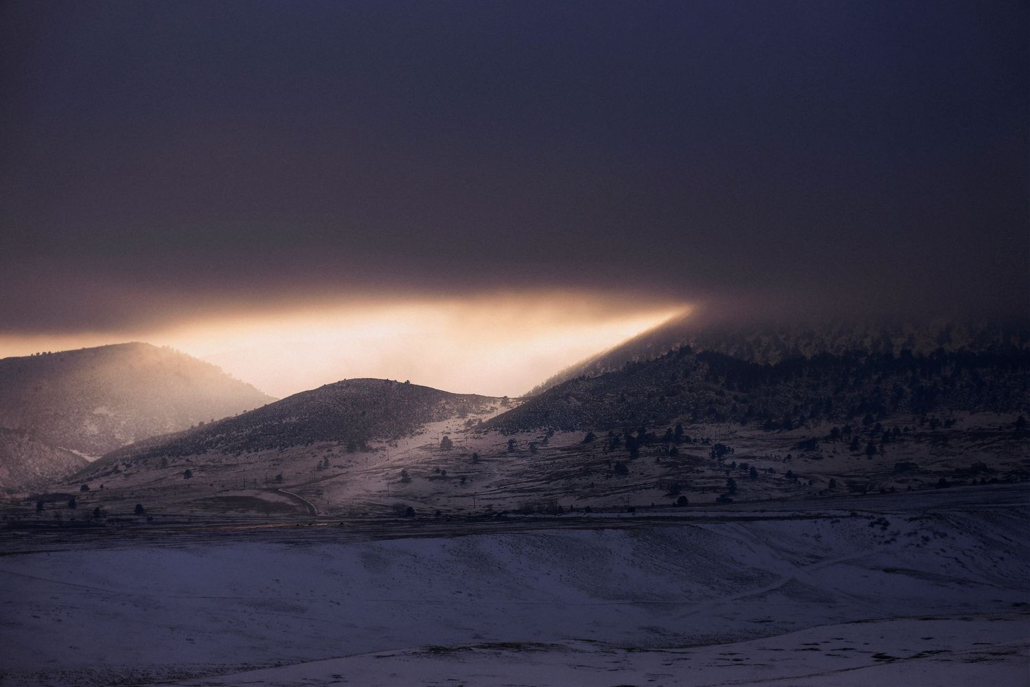 mountains in boulder, colorado sunset