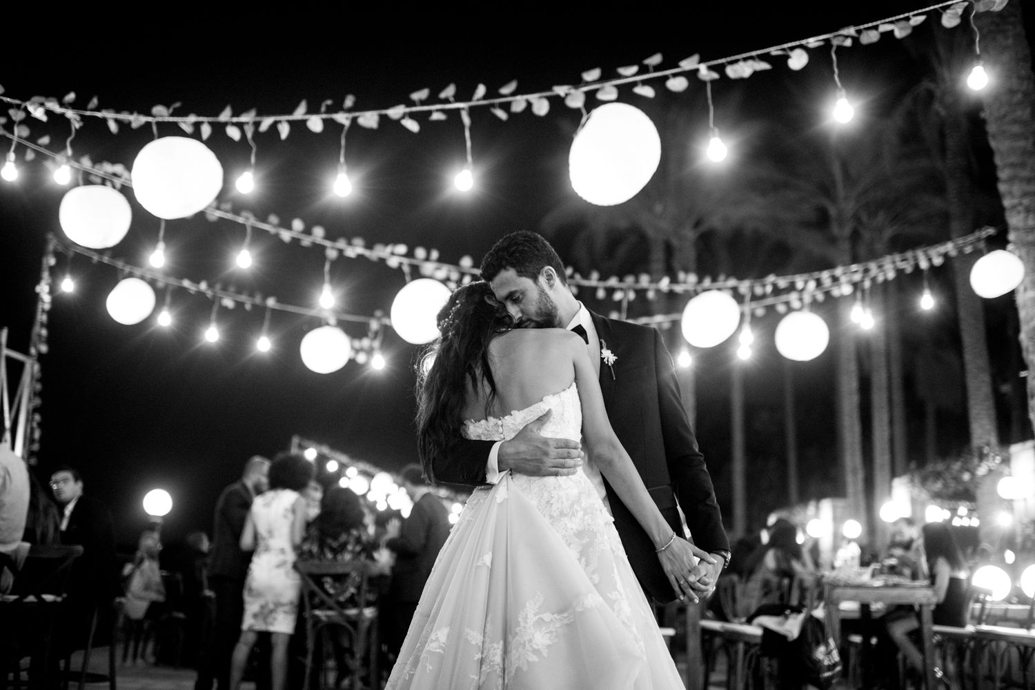 Black and white photo for a wedding in Egypt