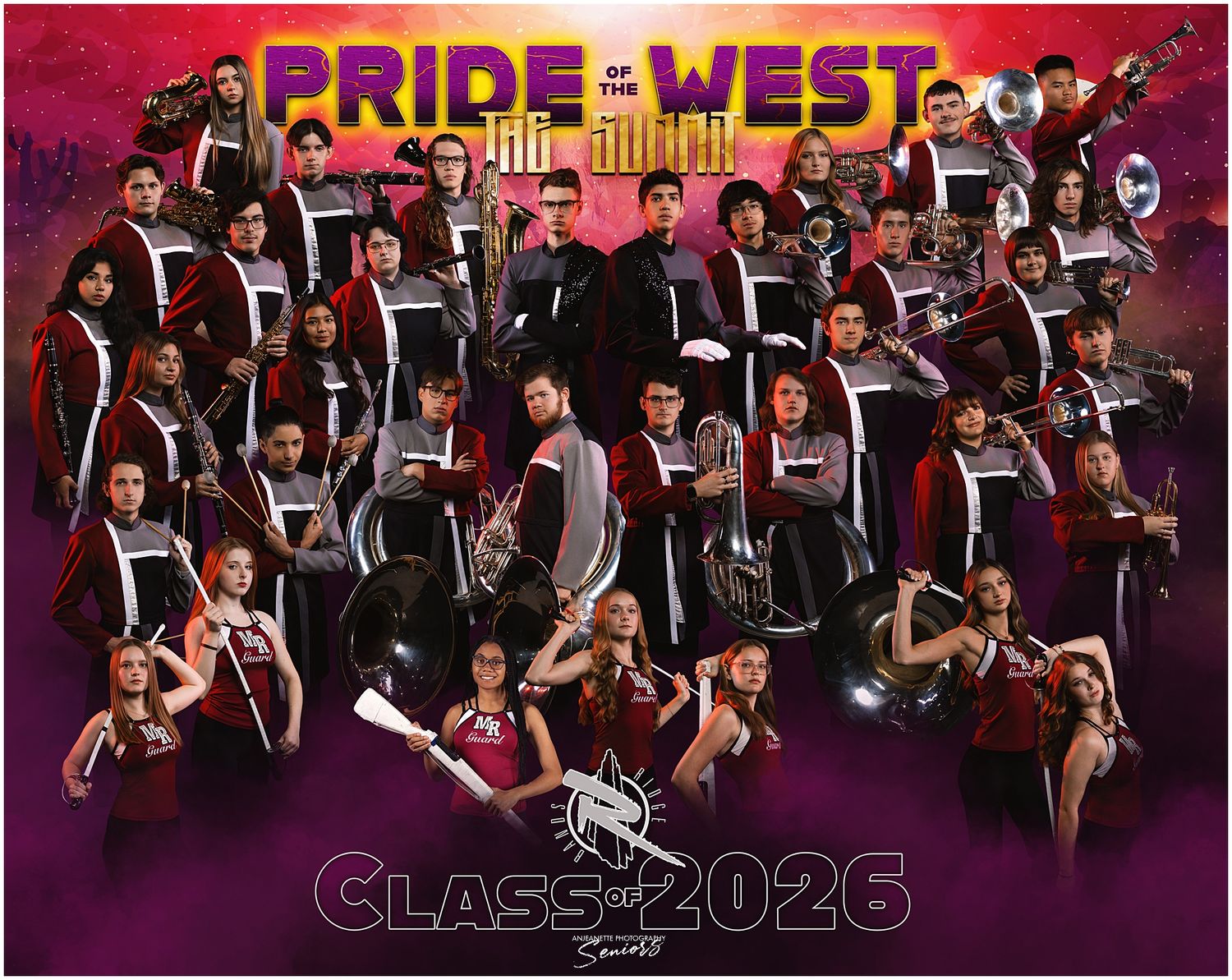 AZMBA WGAZ ABODA AZ Banners Marching Band group photos Pictures Phoenix Anjeanette Photography senior pictures
